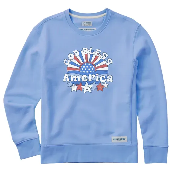 Women's God Bless America Simply True Crew