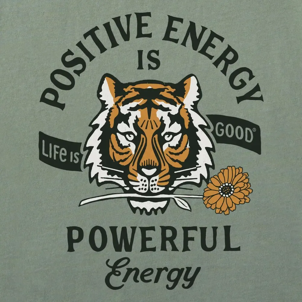 Women's Positive Energy Tiger Flower Short Sleeve Crusher Tee
