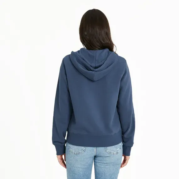 Women's Simple Butterfly Good Vibes Fleece Zip Hoodie