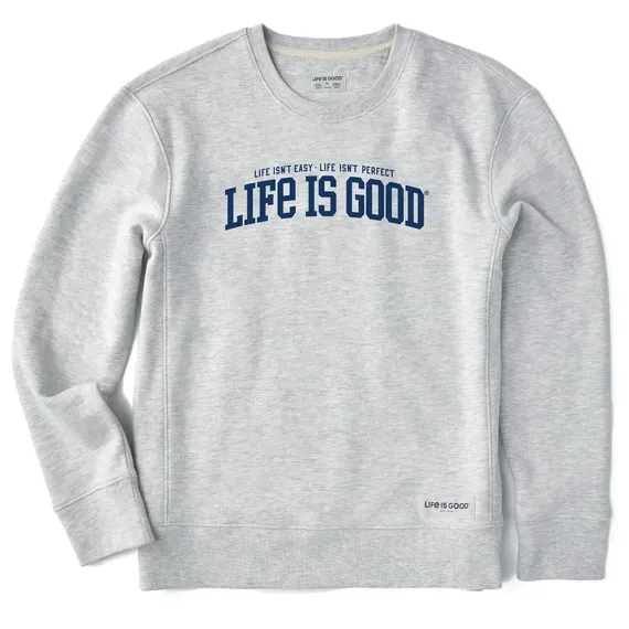 Women's Branded Athletic Life Isnt Easy Simply True Fleece Crew