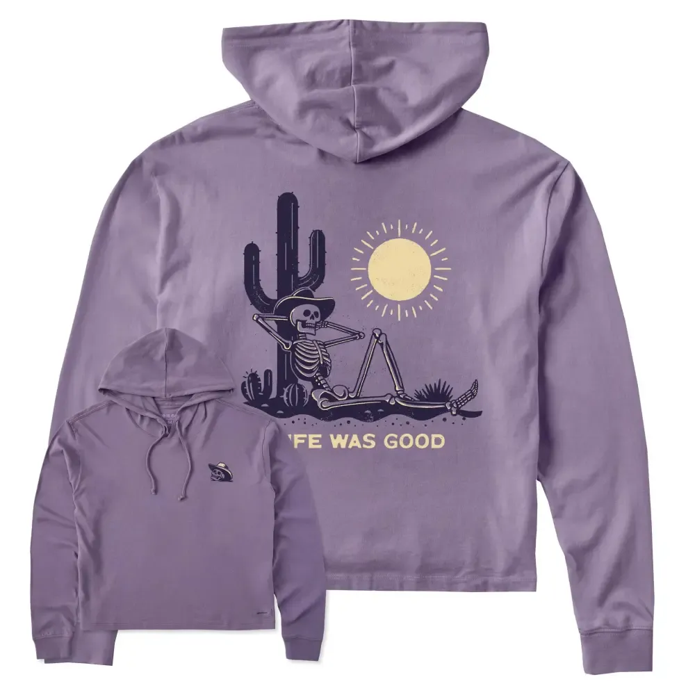 Women's Life was Good Cowboy Skull Crusher Boxy Hoodie