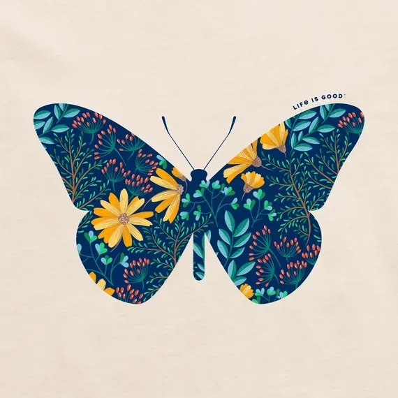Women's Wildflower Butterfly Simply True Fleece Crew