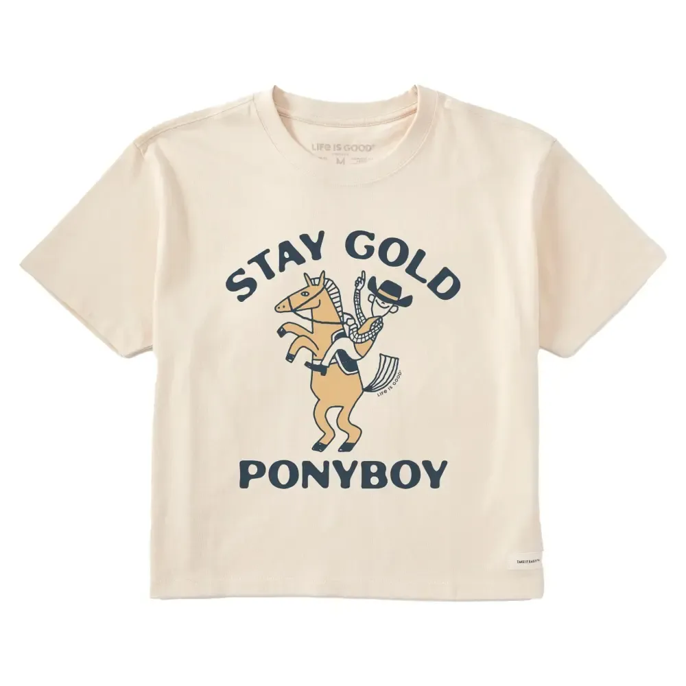 Women's Stay Gold Ponyboy Short Sleeve Crusher Boxy Tee