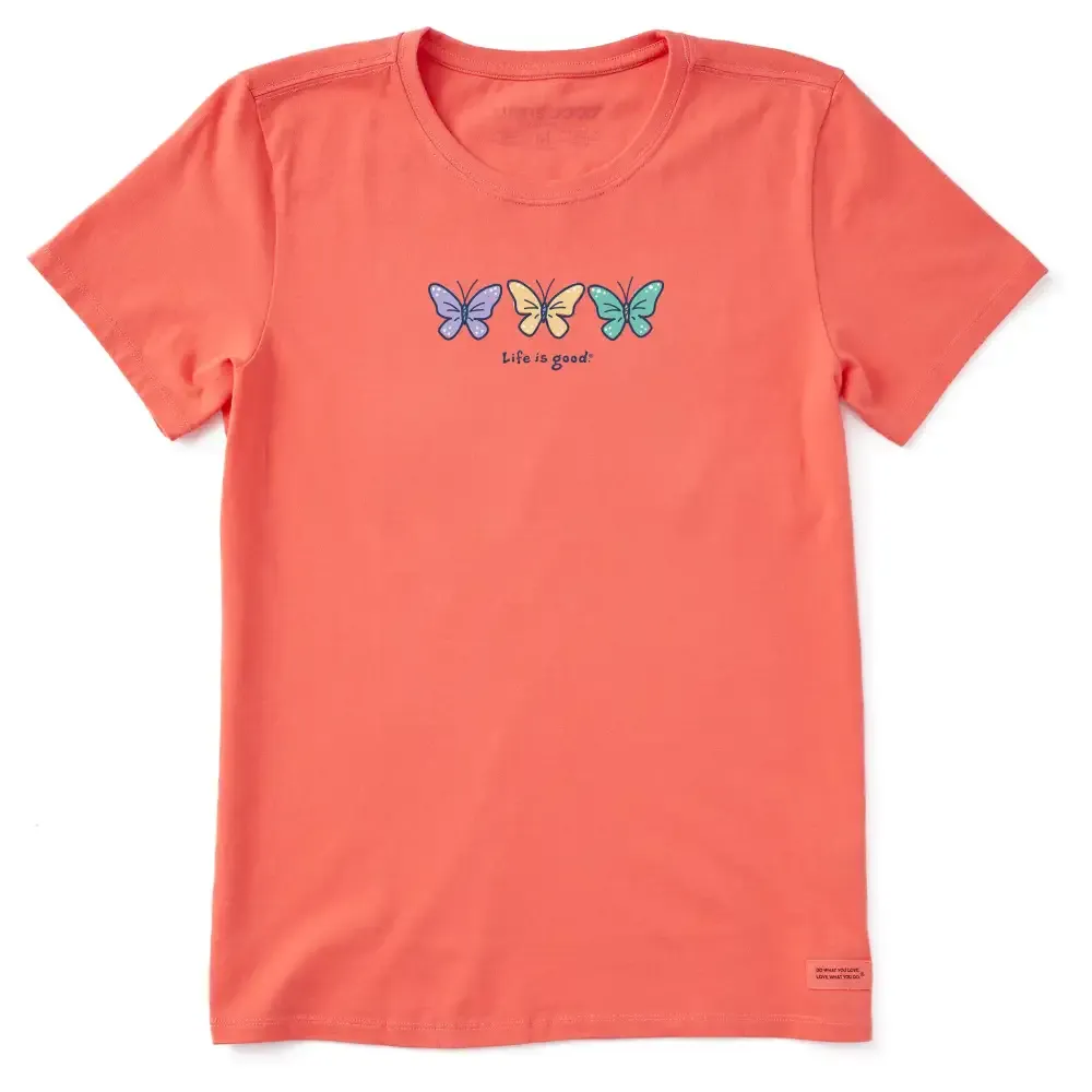 Women's 3 Butterflies Short Sleeve Crusher Tee