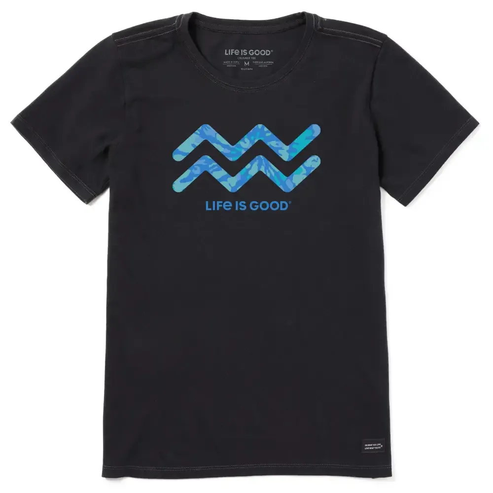 Women's Aquarius Sign Tie Dye Short Sleeve Crusher Tee