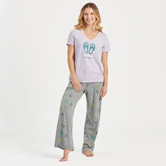 Women's Flip Flop Pattern Snuggle Up Sleep Pant