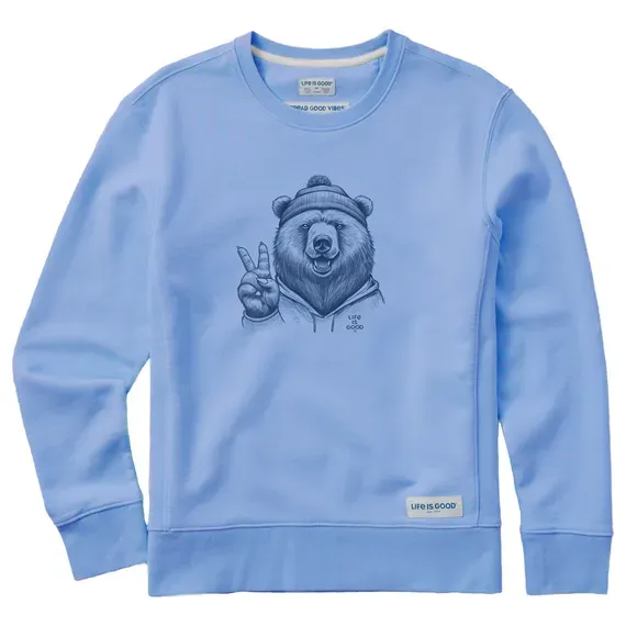Women's Peaceful Grizzly Simply True Fleece Crew