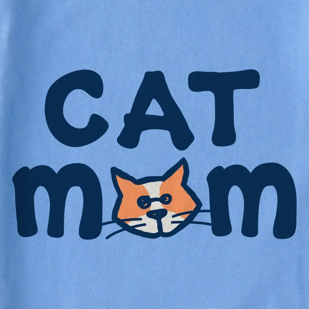 Women's Al Cat Mom Short Sleeve Crusher Vee