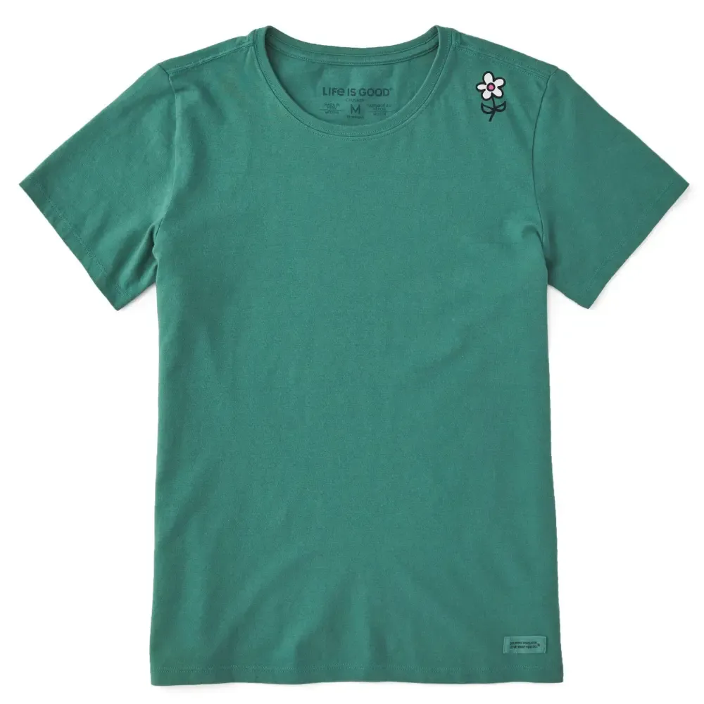 Women's Keep It Simple Little Flower Short Sleeve Crusher Tee