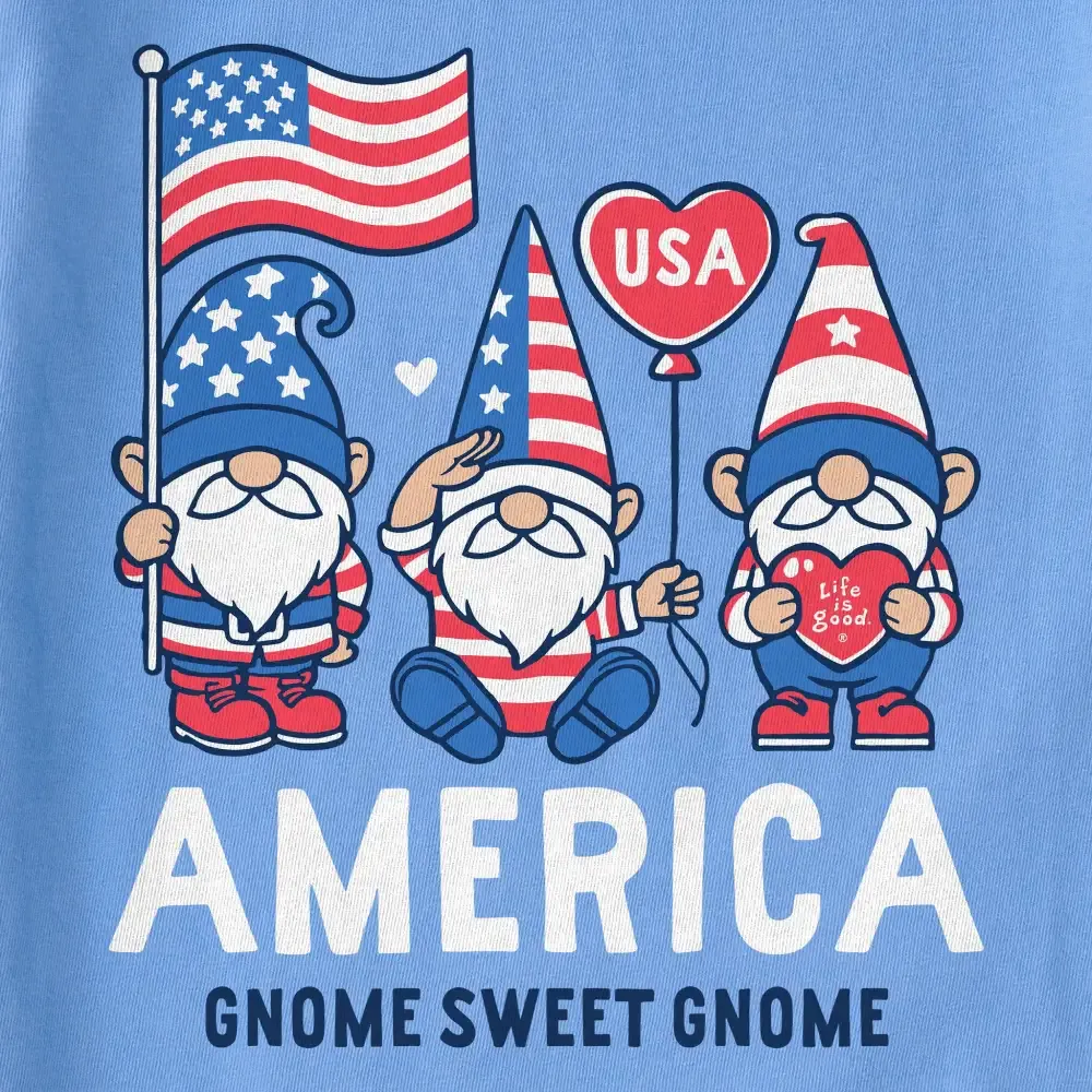 Women's America Gnome Sweet Gnome Short Sleeve Crusher Tee
