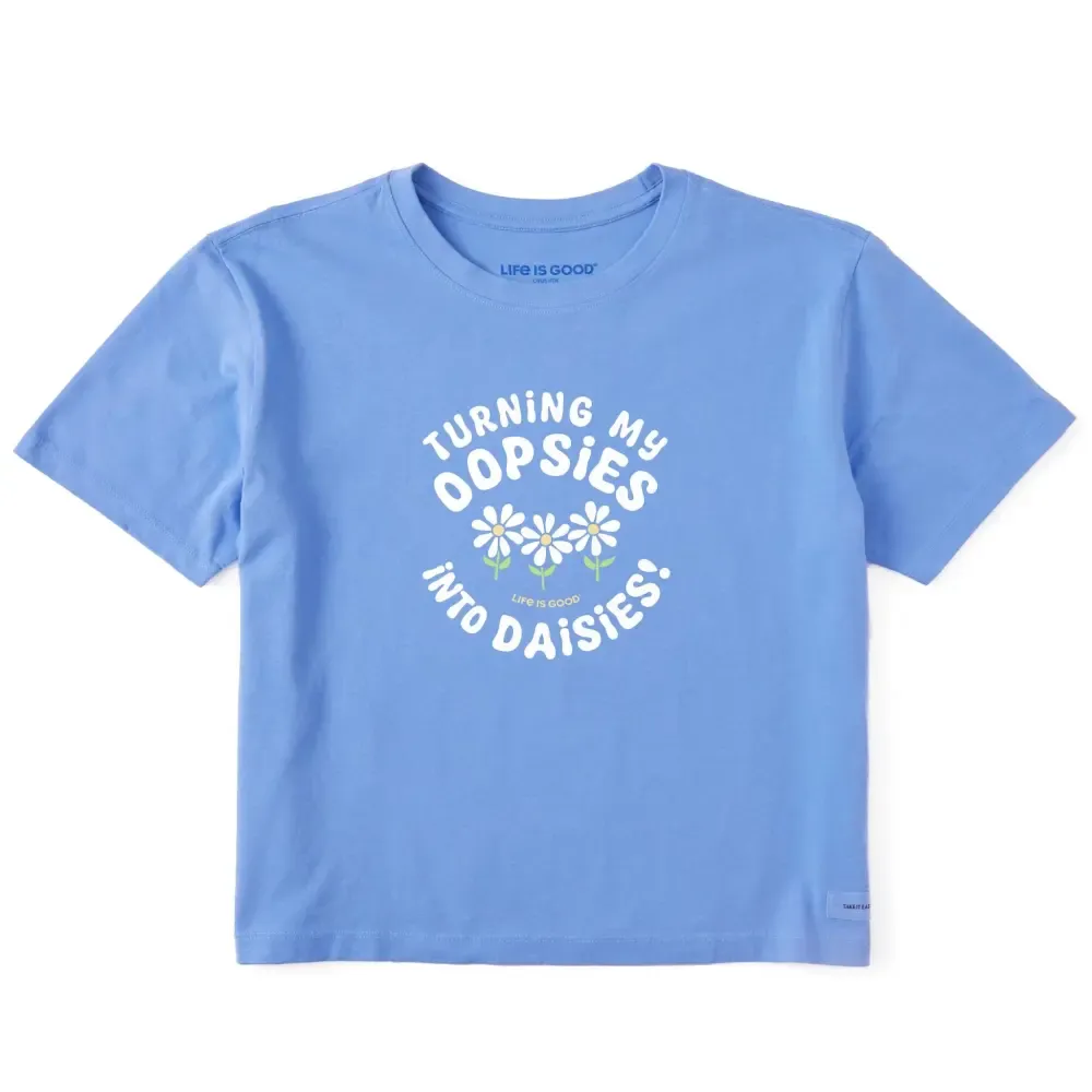 Women's Turning My Oopsies Into Daisies Short Sleeve Crusher Boxy Tee