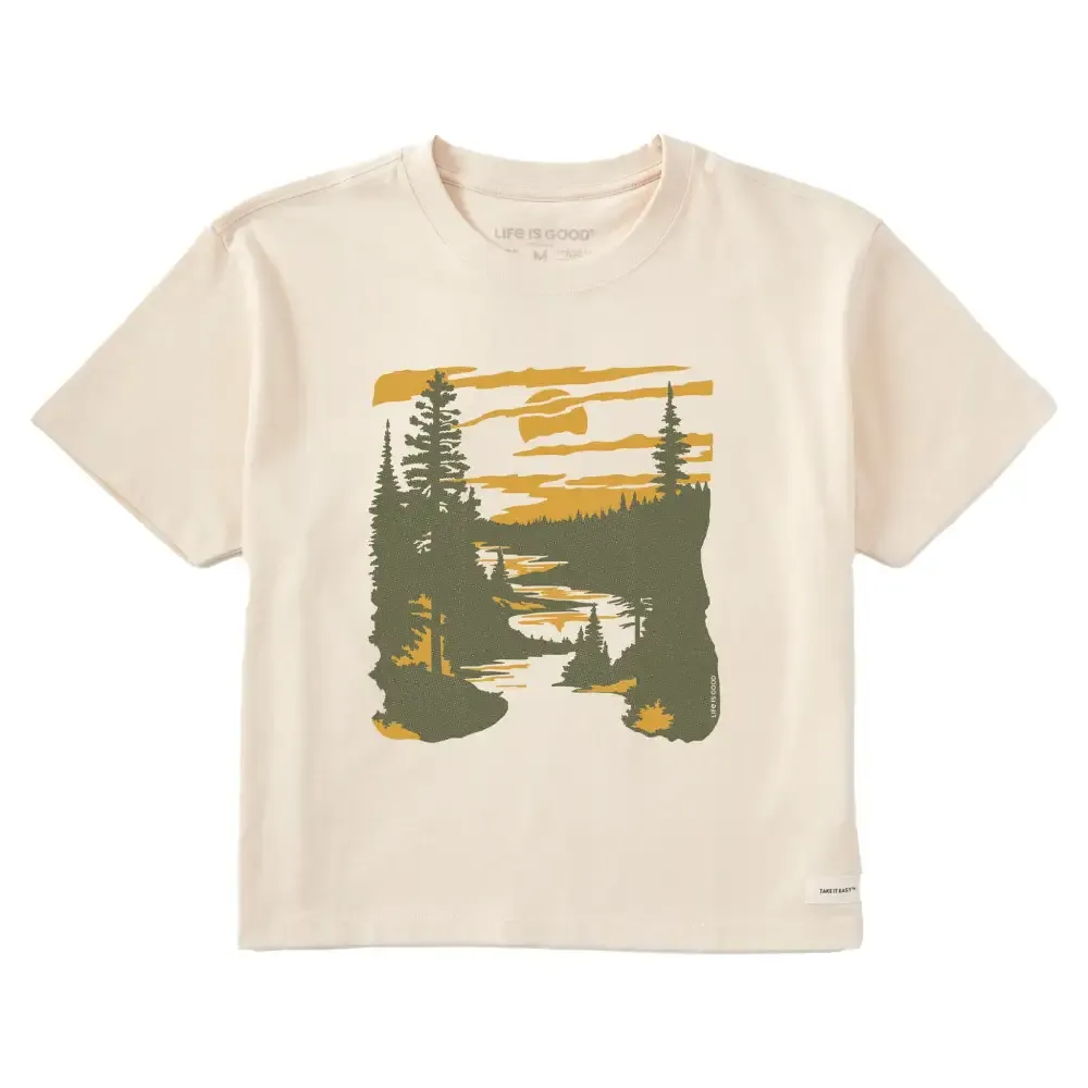 Women's A River Runs Through It Short Sleeve Crusher Boxy Tee