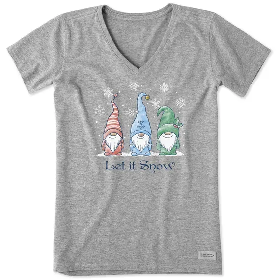 Women's Let it Snow Gnomes  Crusher Vee
