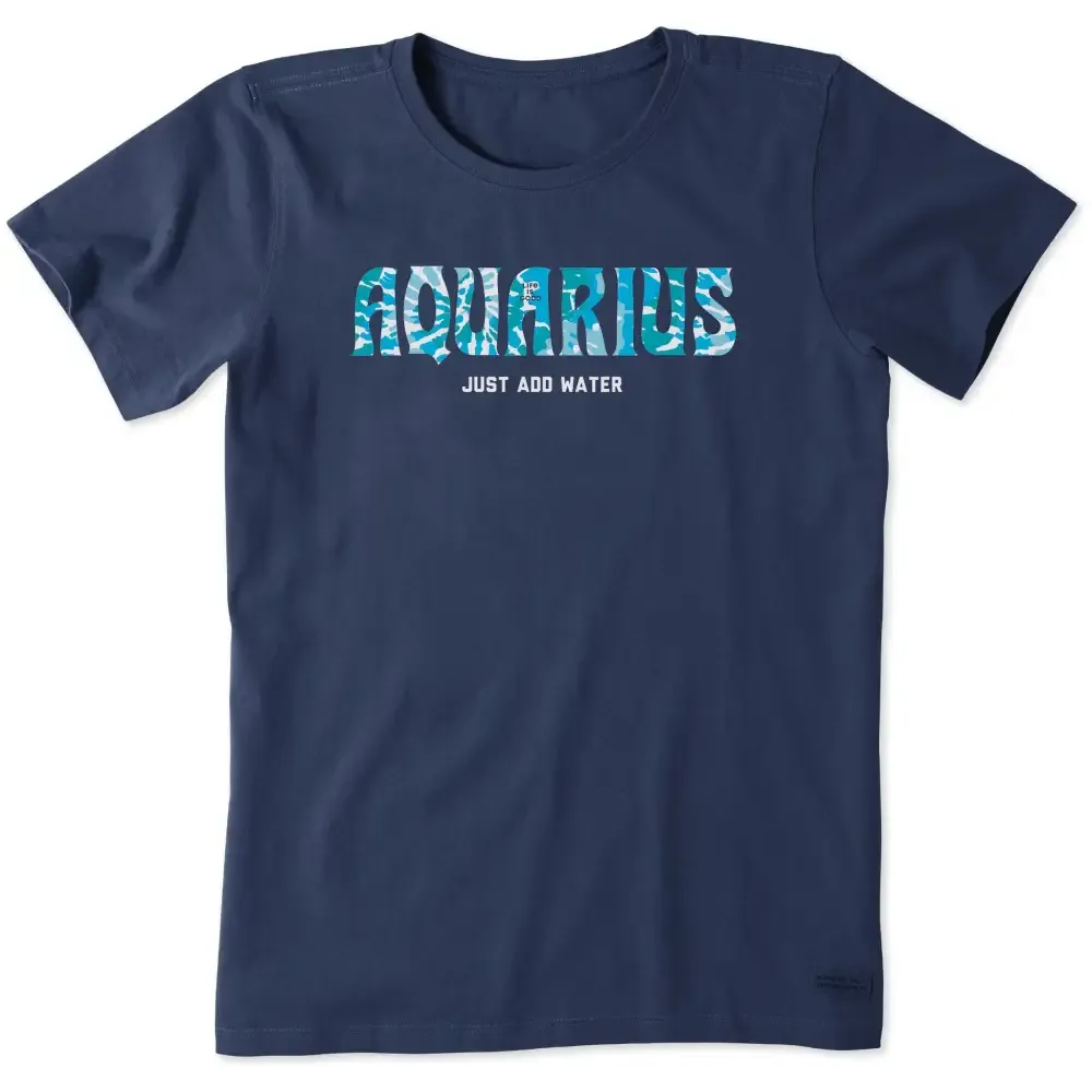 Women's Aquarius Tie Dye Short Sleeve Crusher Tee