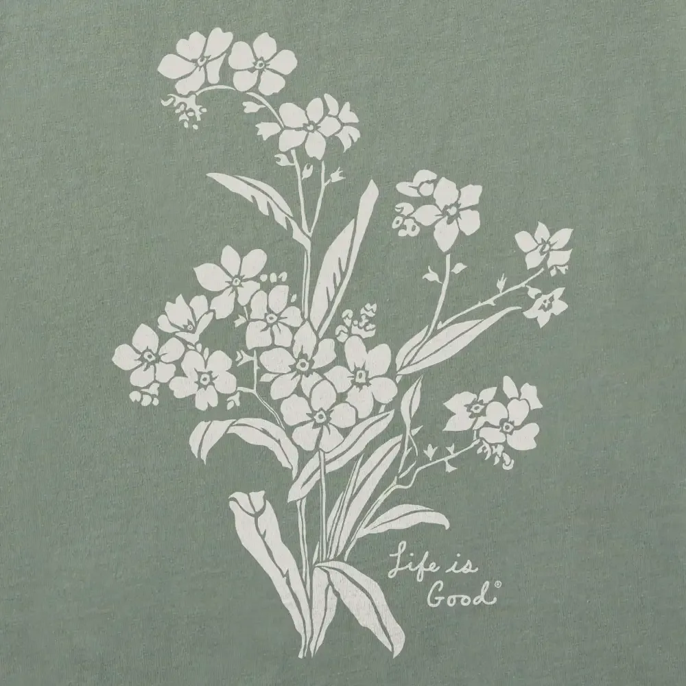 Women's Antique Flowers Short Sleeve Crusher Boxy Tee