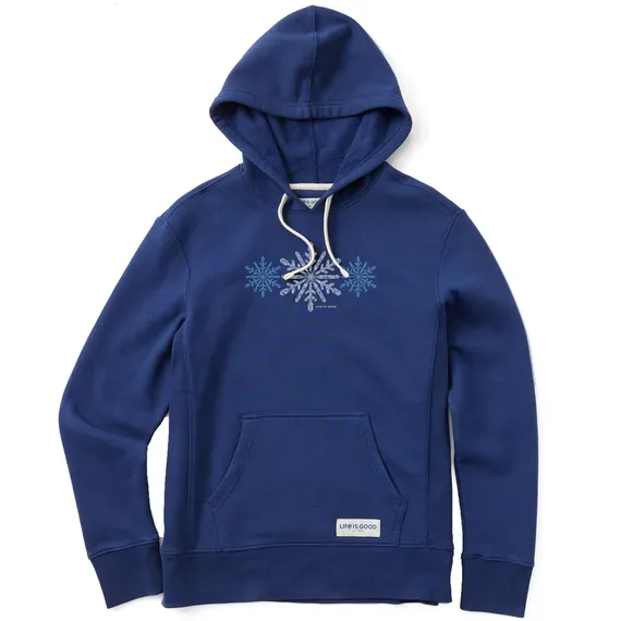 Women's Three Delicate Snowflakes Simply True Fleece Hoodie
