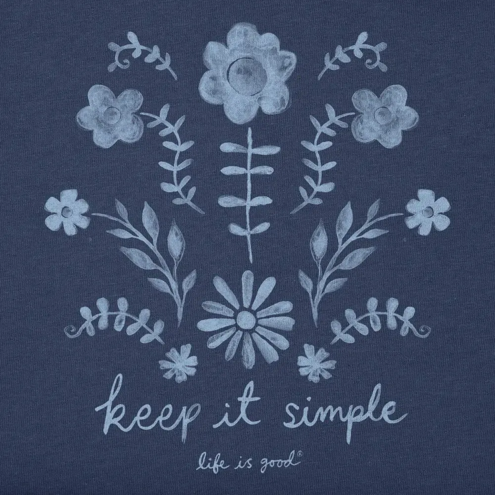 Women's Keep it Simple Wildflowers Long Sleeve Crusher Vee