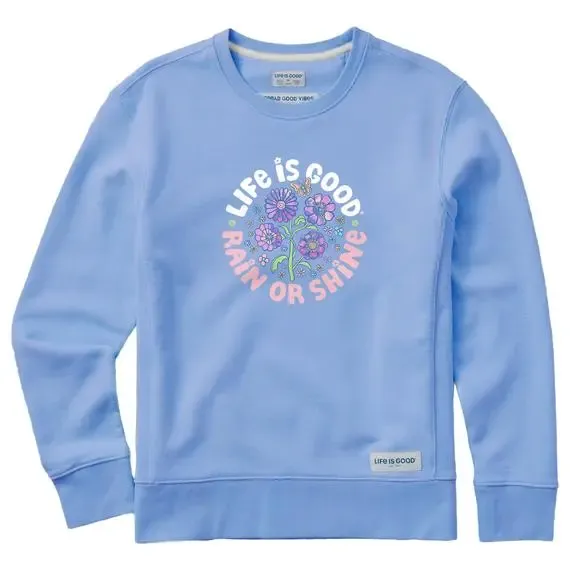 Women's Tie Dye Rain or Shine Trippy Simply True Fleece Crew