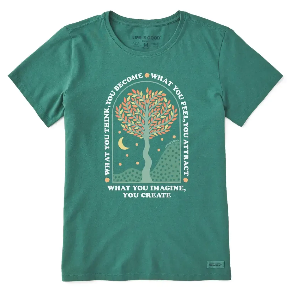 Women's What you Imagine, You Create Tree Short Sleeve Crusher Tee
