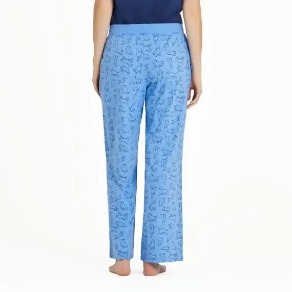 Women's Inkbrush Dog Pattern Snuggle Up Sleep Pant