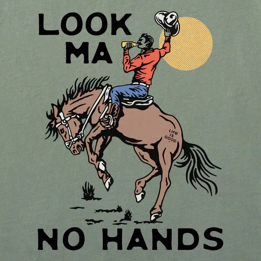 Men's Look Ma No Hands Cowboy Short Sleeve Crusher Tee