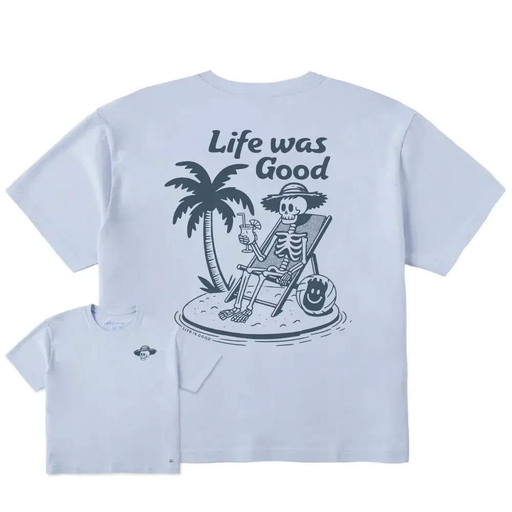 Women's Life Was Good Desert Island Short Sleeve Crusher Boxy Tee