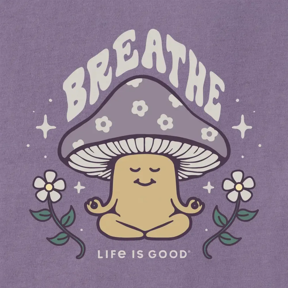 Women's Peaceful Breathe Mushroom Short Sleeve Crusher Tee