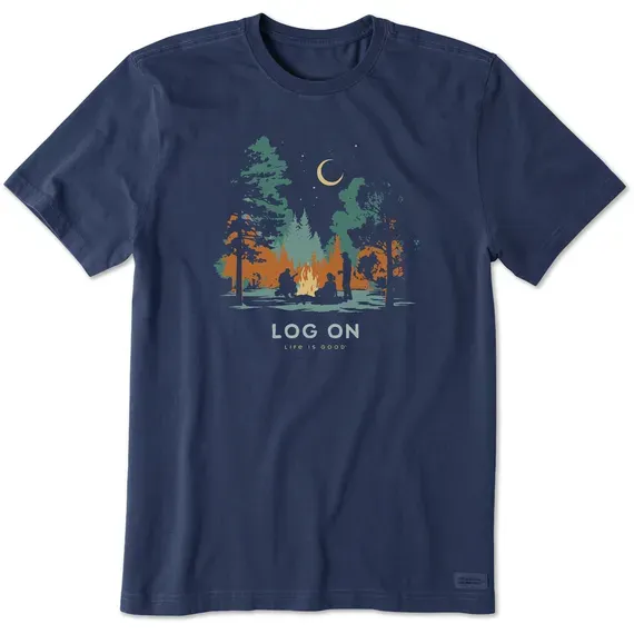 Men's Log On Campfire  Crusher Tee