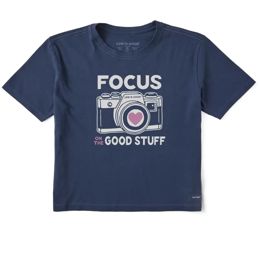 Women's Focus on the Good Stuff Camera Short Sleeve Crusher Boxy Tee