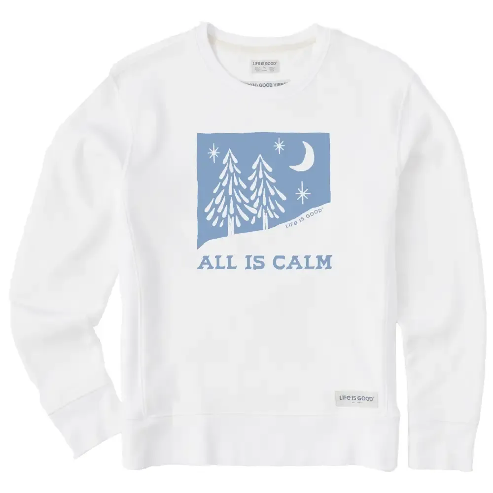 Women's All is Calm Snowy Pines Simply True Fleece Crew