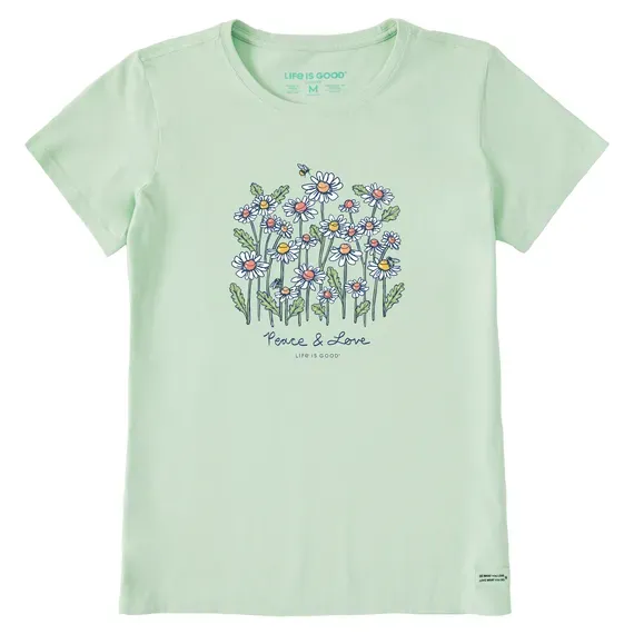 Women's Peace and Love Daisy Bee Short Sleeve  Tee