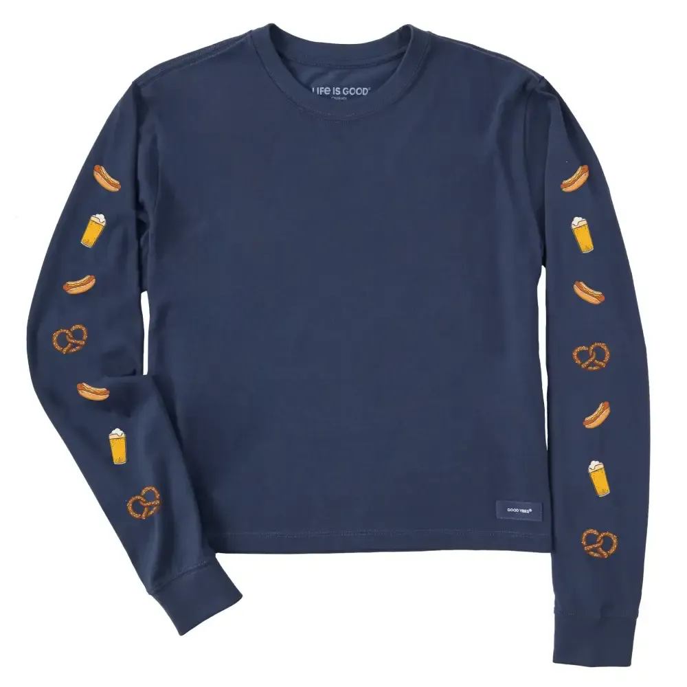 Women's Ballpark Snacks Long Sleeve Crusher Boxy Tee
