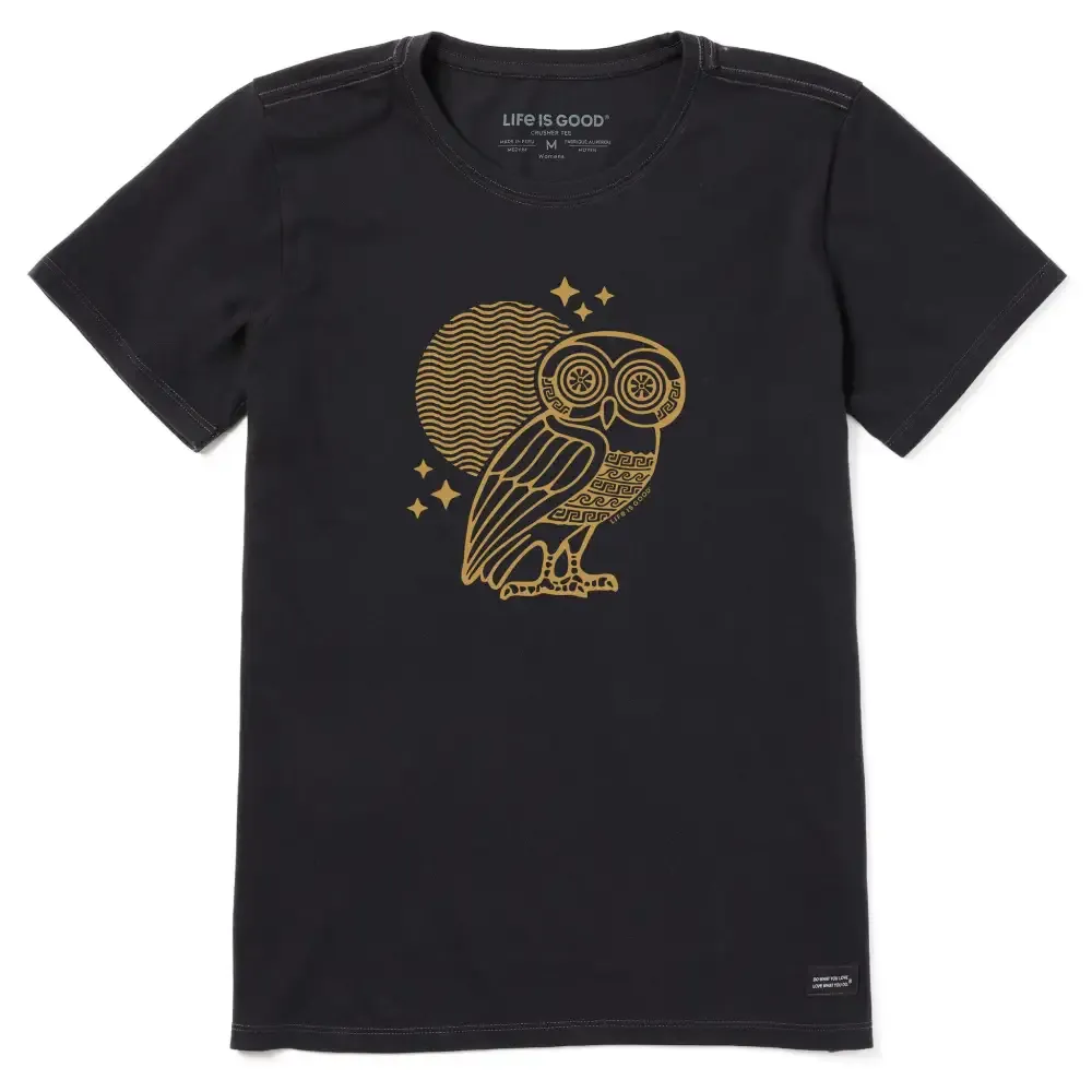Women's Ancient Greek Owl Short Sleeve Crusher Tee