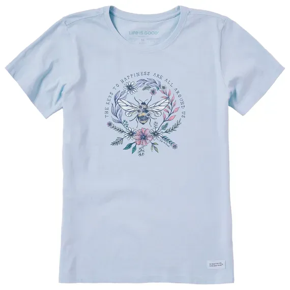 Women's Bee Happiness All Around Short Sleeve  Tee
