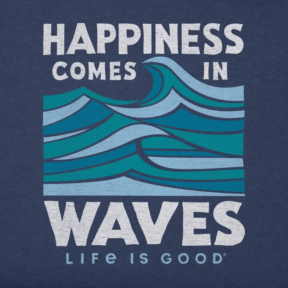 Men's Happy Waves Blockprint Short Sleeve Tee