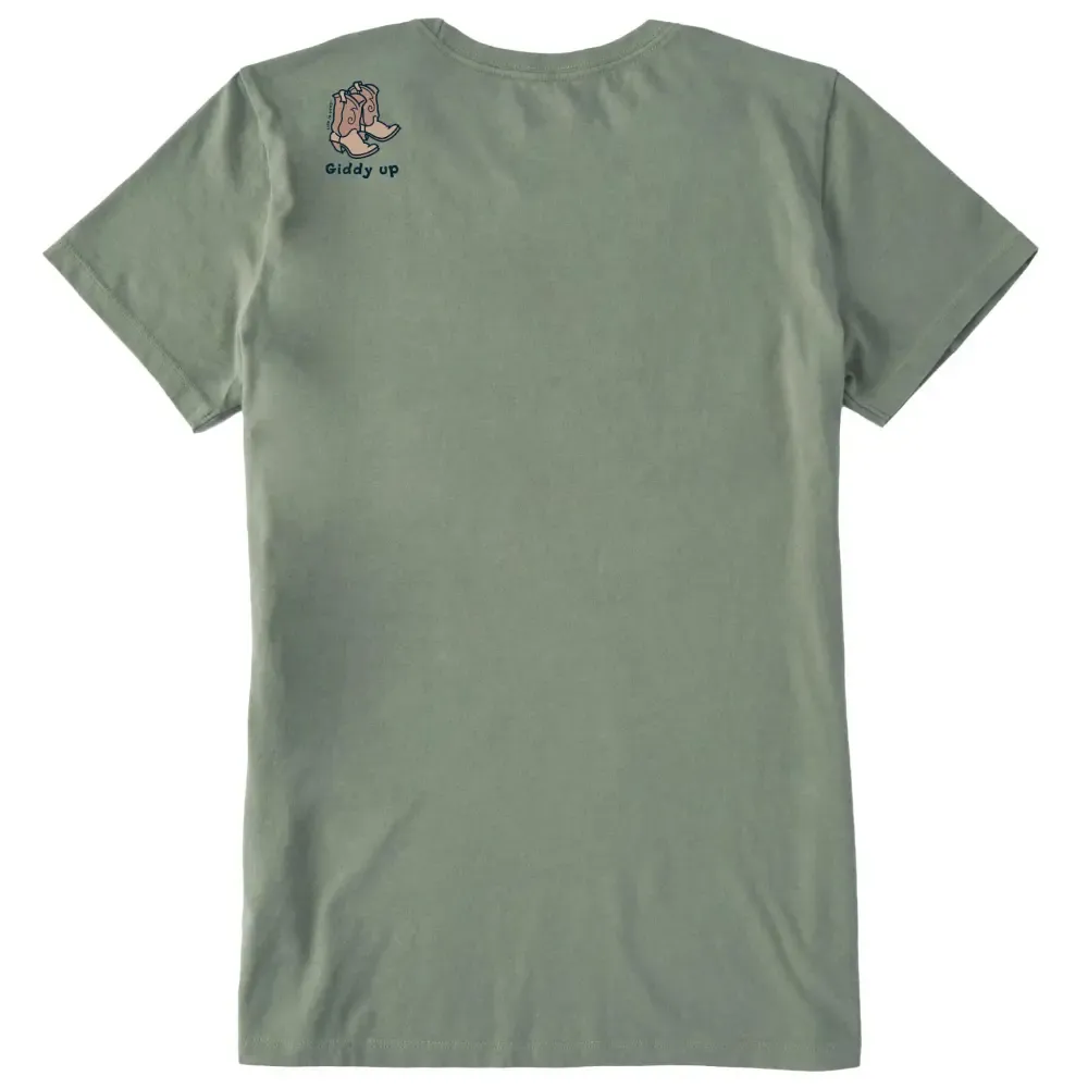 Women's Giddy Up Little Boots Short Sleeve Crusher Tee