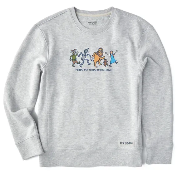 Women's Wizard of Oz Follow the Yellow Brick Road Simply True Fleece Crew