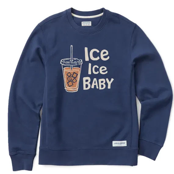 Women's Ice Ice Baby Coffee Simply True Fleece Crew