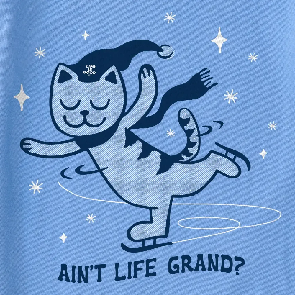 Women's Ain't Life Grand Cat Long Sleeve Crusher Vee