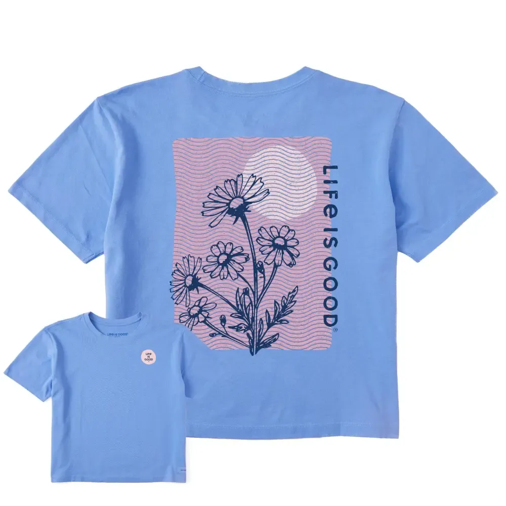 Women's LIG Flower Sun Short Sleeve Crusher Boxy Tee