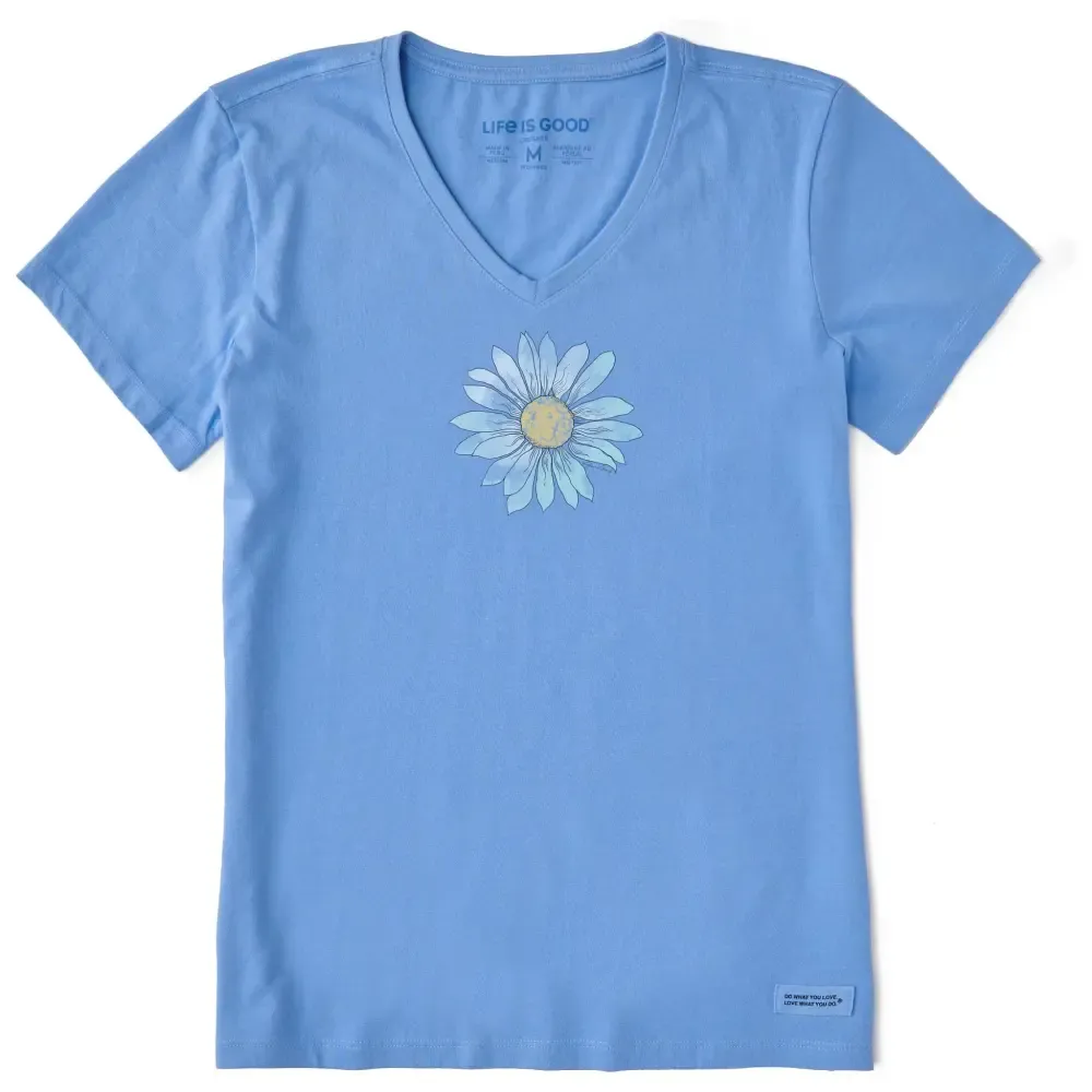 Women's Breezy Daisy Short Sleeve Crusher Vee