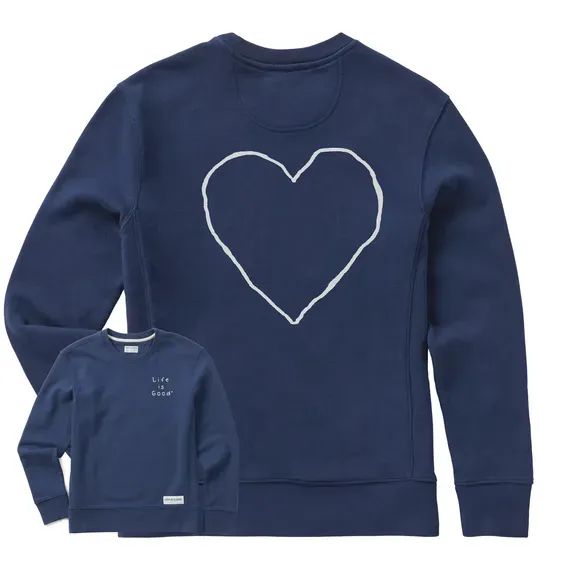 Women's Line Heart Simply True Fleece Crew