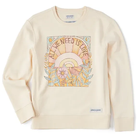 Women's All We Need is Love Simply True Fleece Crew
