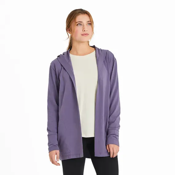 Women's Solid Crusher-FLEX Cardigan