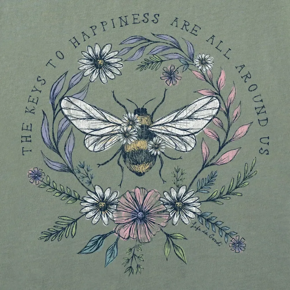 Women's Bee Happiness All Around Short Sleeve Crusher Vee