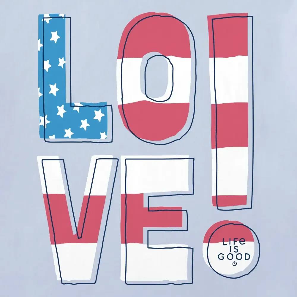 Women's American Love! Short Sleeve Crusher Tee