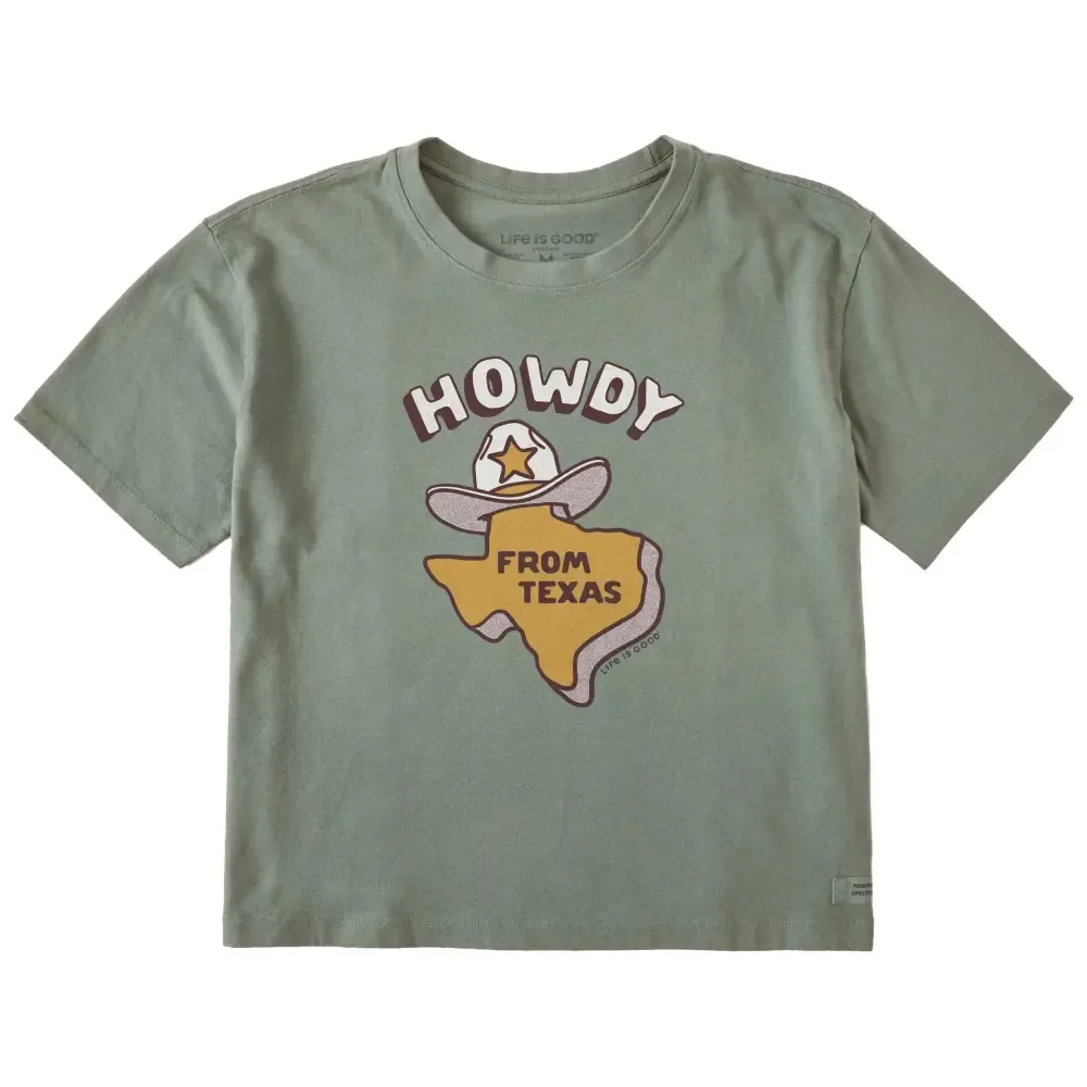 Women's Howdy From Texas Map Short Sleeve Crusher Boxy Tee