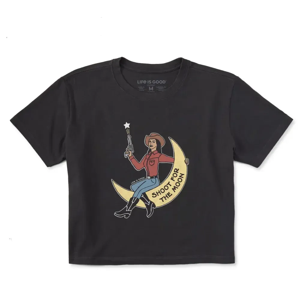 Women's Shoot for the Moon Short Sleeve Crusher Boxy Tee