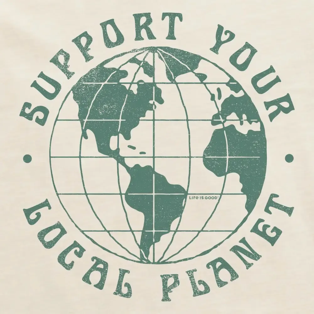 Women's Support Your Local Planet Globe Short Sleeve Crusher Boxy Tee