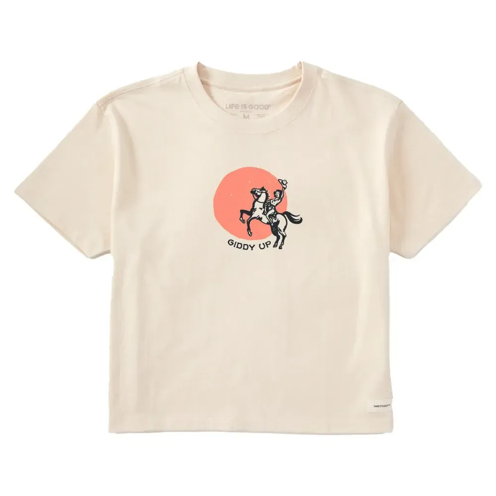 Women's Giddy Up Cowgirl Short Sleeve Crusher Boxy Tee